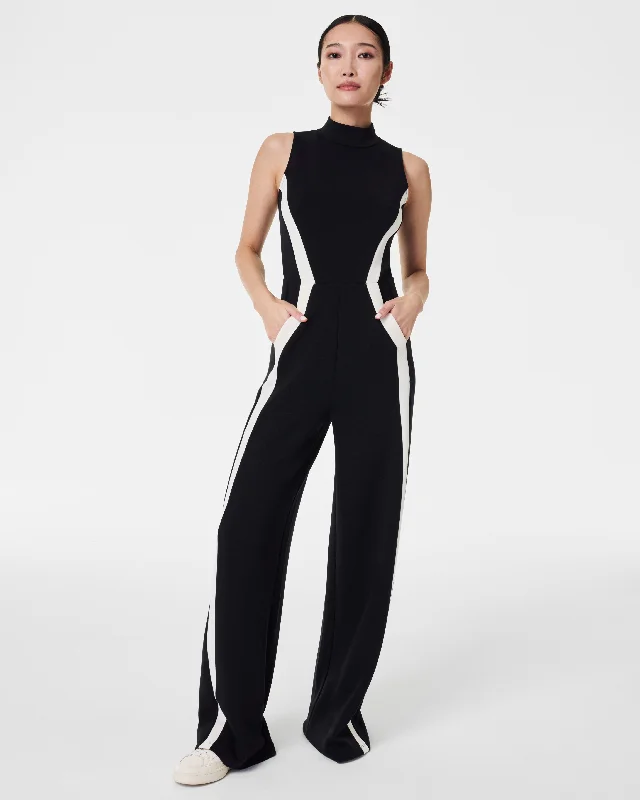 SPANX® AirEssentials Mockneck Striped Track Jumpsuit